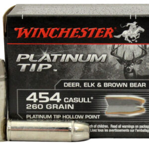 Winchester Ammunition 454 Casull 260 Grain Platinum Tip Hollow Point Box of 20*25 Rds
