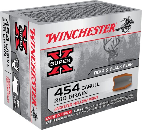 Winchester Super-X Ammunition 454 Casull 250 Grain Jacketed Hollow Point Box of 20*25