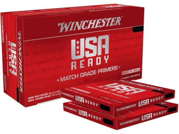 Winchester USA Ready Large Pistol Match Primers Box of 1000 (10 Trays of 100)