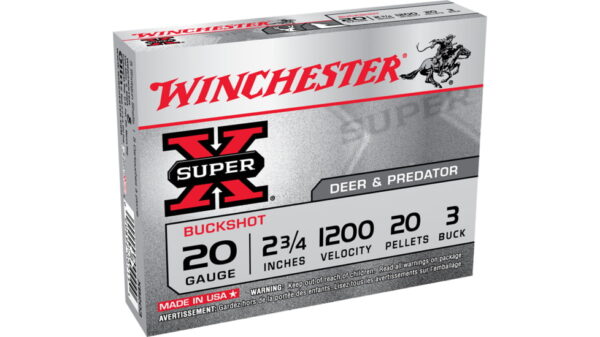 Winchester SUPER-X SHOTSHELL 20 Gauge 20 Pellets 2.75" Shotgun Buckshot Ammunition